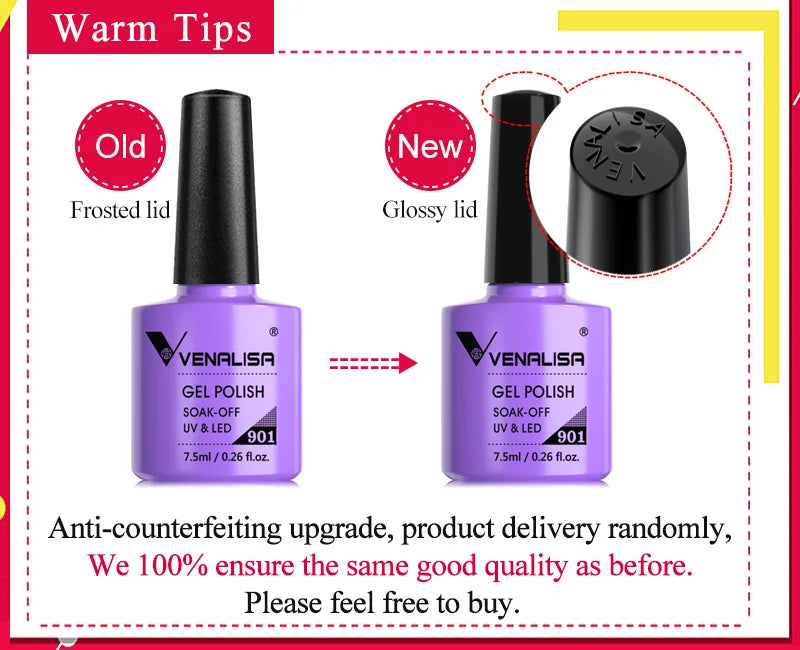 Venalisa 7.5ml Gel Polish – 60 Farben – UV/LED – Base, Top, Primer