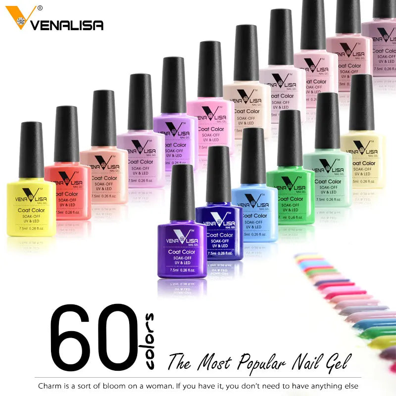 Venalisa UV Gel Polish – 7,5ml Base, Top, Matte, Tempered (No-Wipe)
