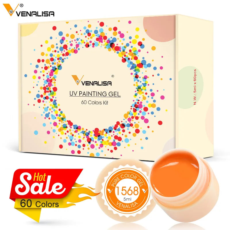 Venalisa Painting Gel 5ml – 60 Farben für Nailart, French & Details – UV/LED