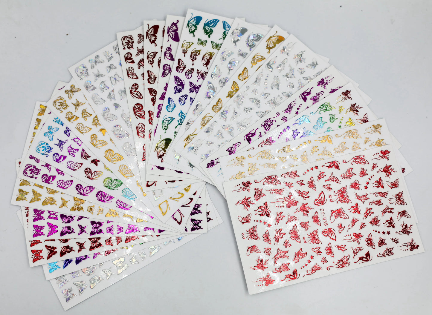 Holografische Schmetterlings-Sticker – 5 Farben, Laser-Effekt, selbstklebend