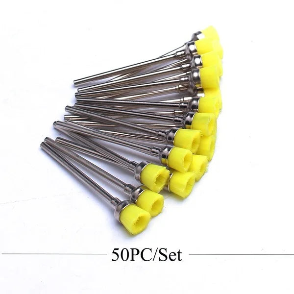 50x Reinigungsbürsten für Fräseraufsätze – Kupfer & Nylon | Profi-Zubehör für Maniküregeräte