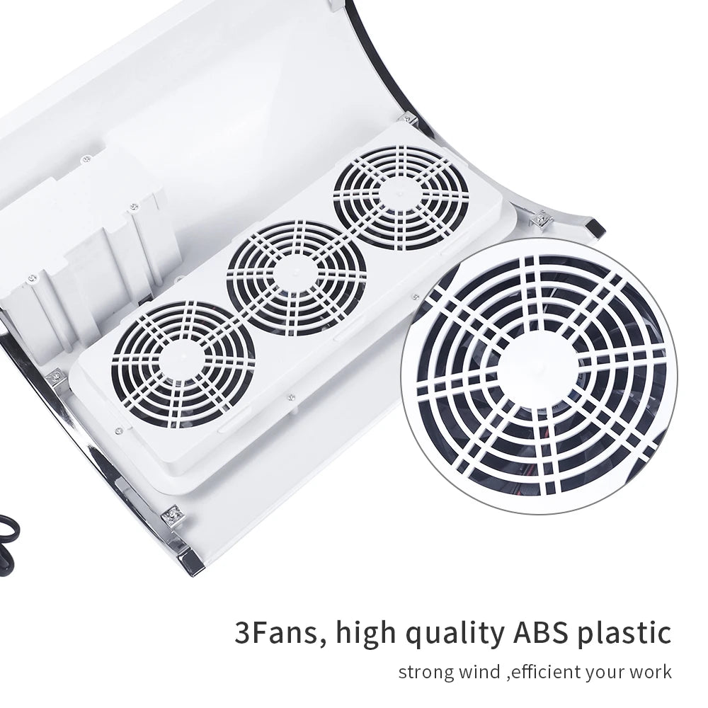 Nagelstaubabsaugung – 40 W Profi-Absauger mit 3 Lüftern für 2 Hände