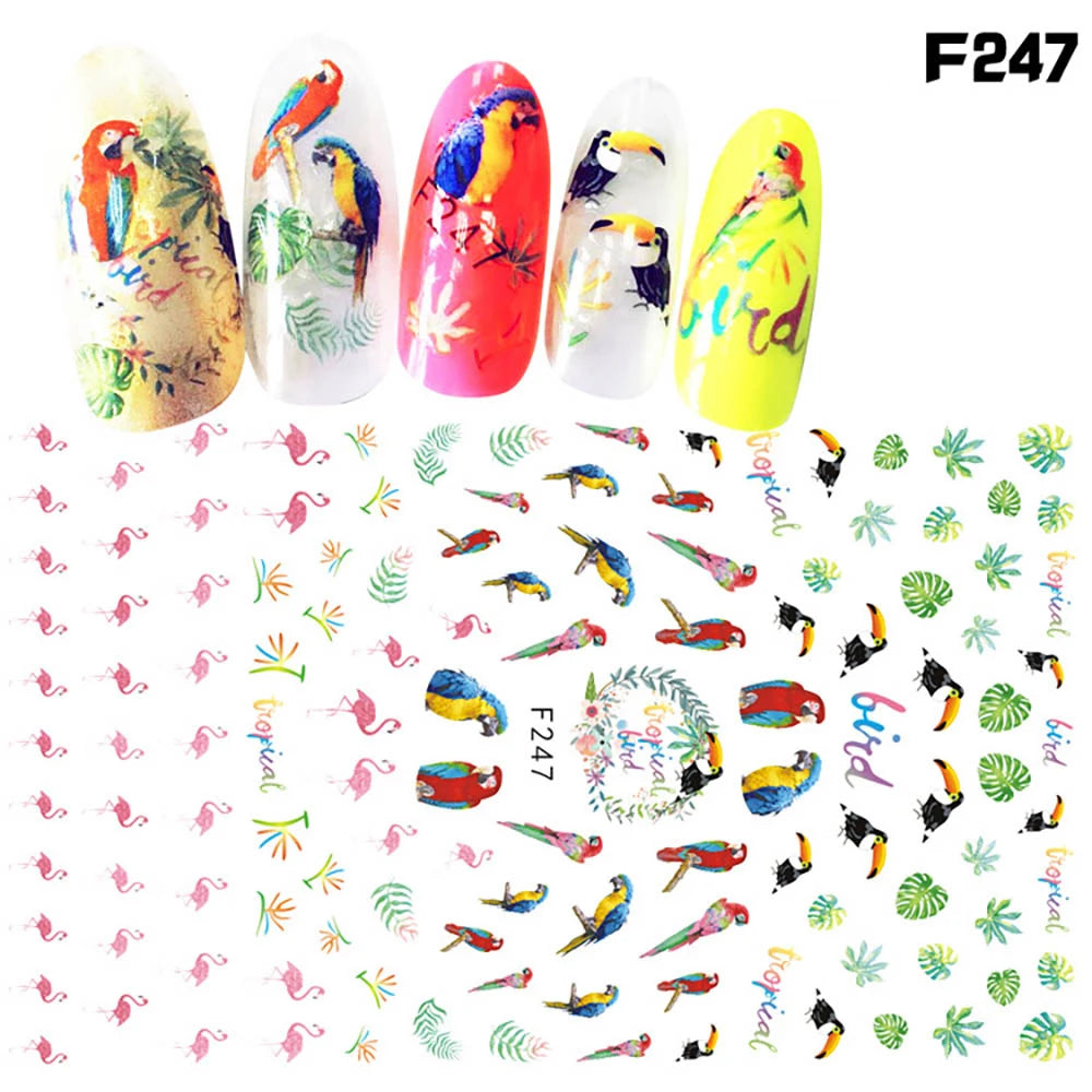 Nagelsticker Blumen F129 – zarte rosa Blumen für Nail Art Design