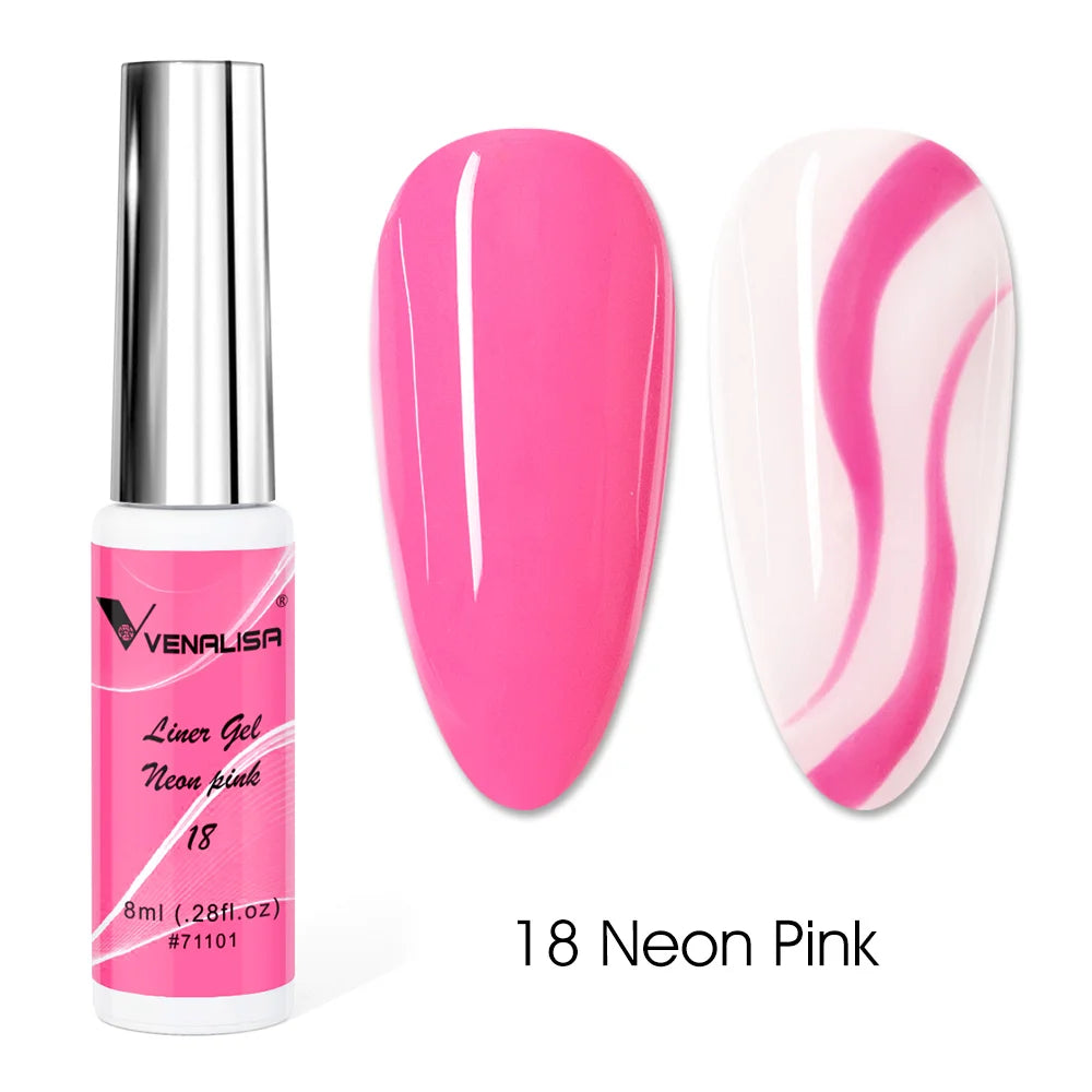 Venalisa Liner Gel 8ml – 21 Farben für Nailart & Feine Linien