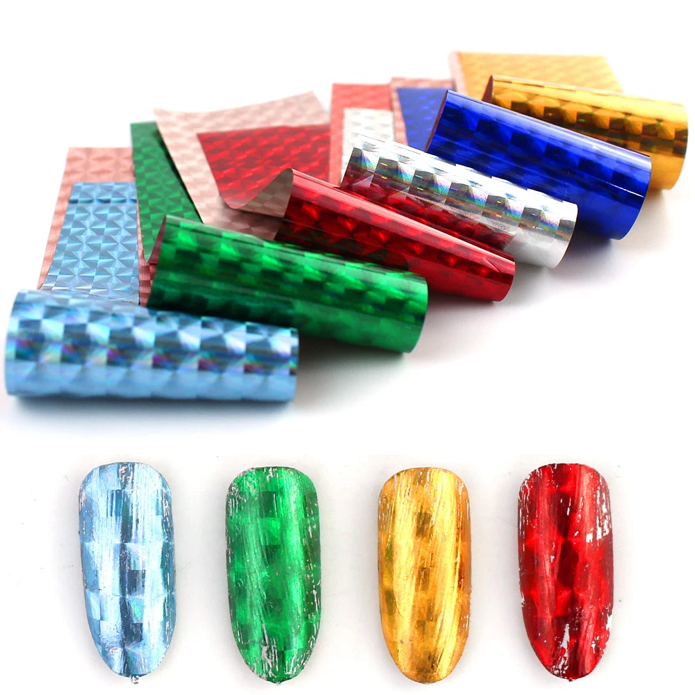 10x Transfer-Nagelfolie 4×20cm – Mix Muster für kreative Nail Art
