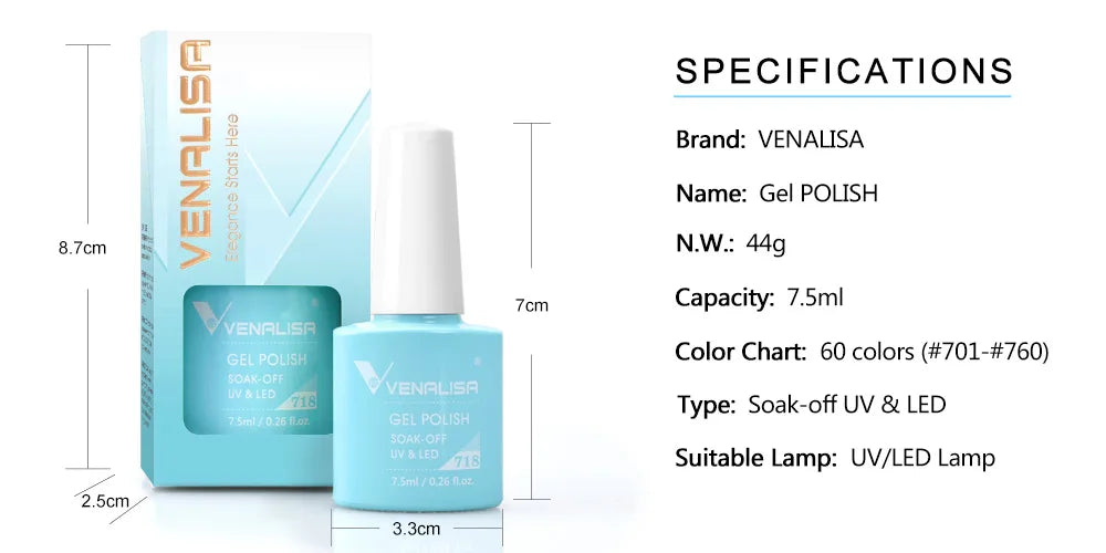 Venalisa GDCOCO Gel-Lack – 7,5 ml – Neon Sommerfarben, volle Deckkraft