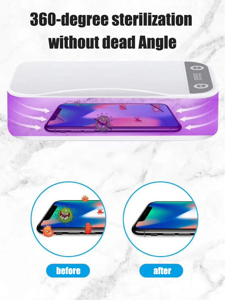 UV Desinfektionsbox mit Wireless Charger – 9W für Handy & Werkzeuge