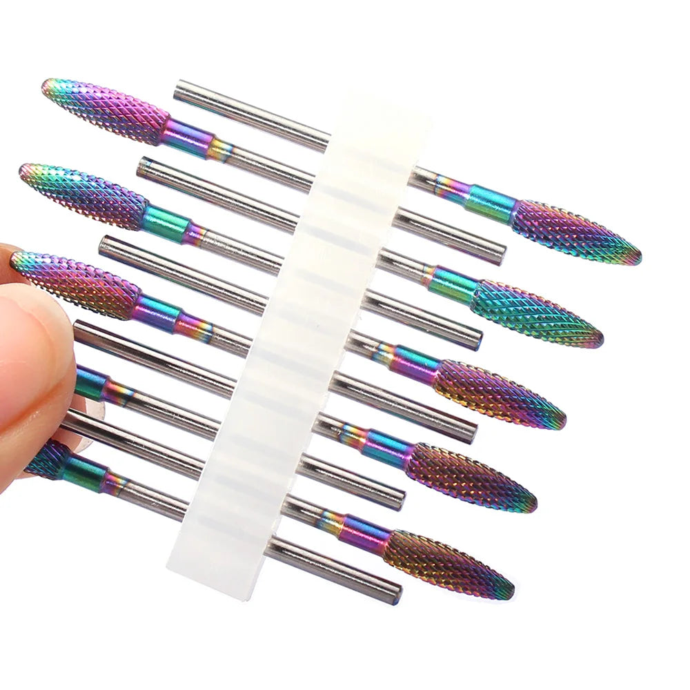 10tlg. Fräser Set für Maniküre – Hartmetall & Keramik Bits, Gel Entferner & Schleifer für elektrische Nagelfeilen