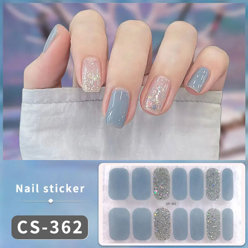 14-teilige Nagelfolien „Pastell Rainbow“ – Selbstklebende Full Cover Nail Wraps