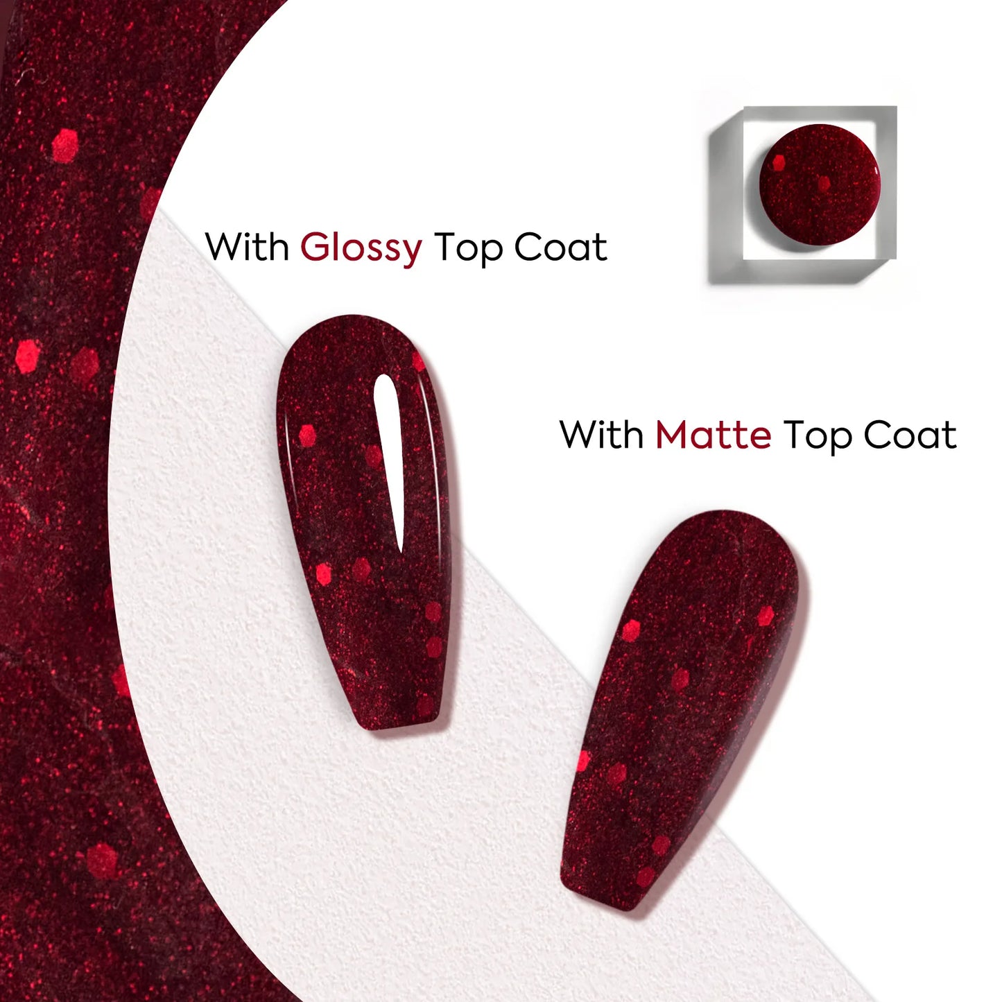 Venalisa Glitter Gel Polish – 7,5ml Rot, HEMA-frei, UV/LED, Semi-Permanent 1.