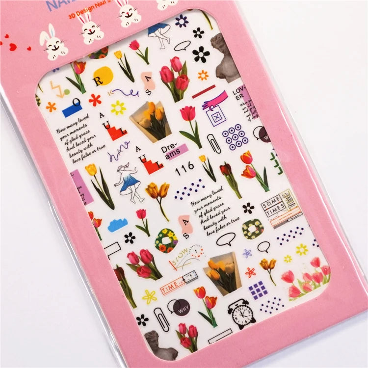 Sonnenblumen Nail Sticker – 3D Sommerblumen für kreative Nailart