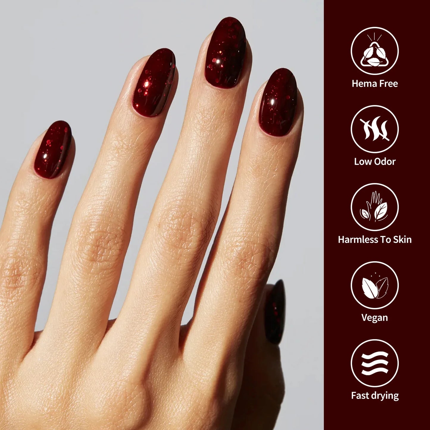 Venalisa Glitter Gel Polish – 7,5ml Rot, HEMA-frei, UV/LED, Semi-Permanent 1.