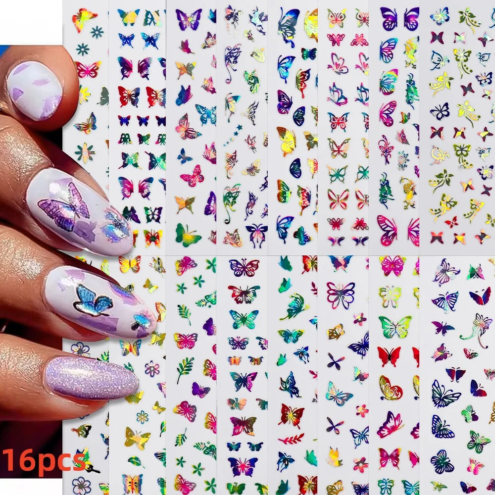 Kinder Nagelsticker „Häschen & Glitzer“ – 30 Stk Cartoon Nail Art mit Pailletten