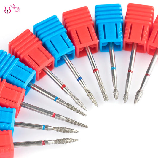 2er-Set Diamant-Fräserbits – Flammenform für Nagelhaut & Gellack (3/32", Profi-Qualität)