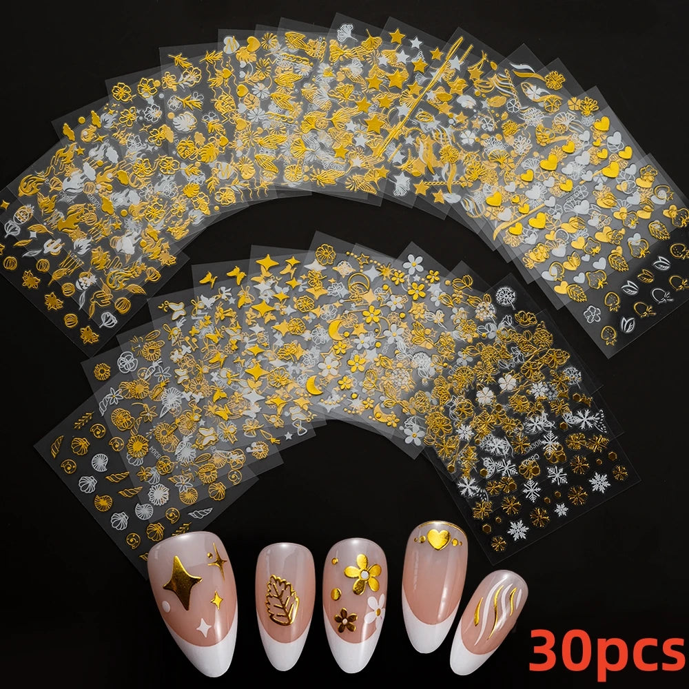 Kinder Nagelsticker „Häschen & Glitzer“ – 30 Stk Cartoon Nail Art mit Pailletten