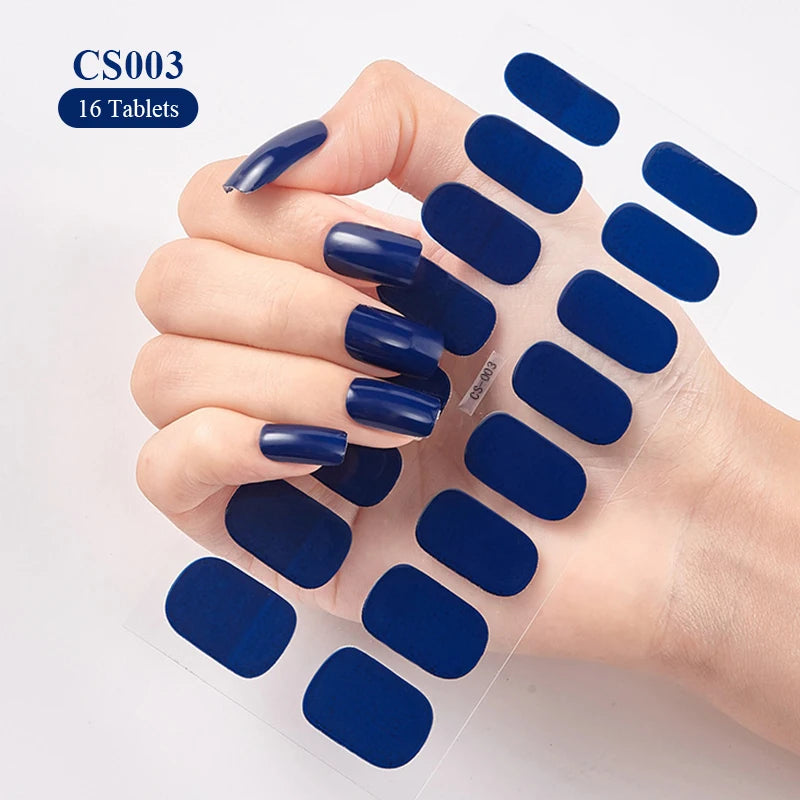 Fullcover Nail Sticker – Modische selbstklebende Nagelfolien mit Glitzer