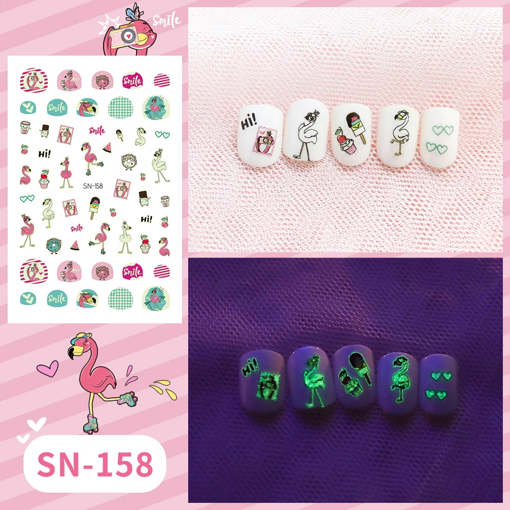 Leuchtende Kinder-Nagelsticker mit Tiermotiven – Glow-in-the-Dark Nail Art
