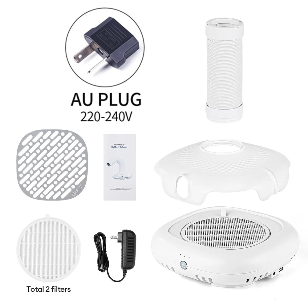 130W Turbo Nagelstaubabsaugung mit 2 Filtern – Bürstenloser Profi Nail Dust Collector für Maniküre & Pediküre