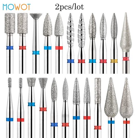 MOWOT Diamant-Fräser – 2er-Set für elektrische Nagelfräser, für Maniküre & Nagelhautpflege