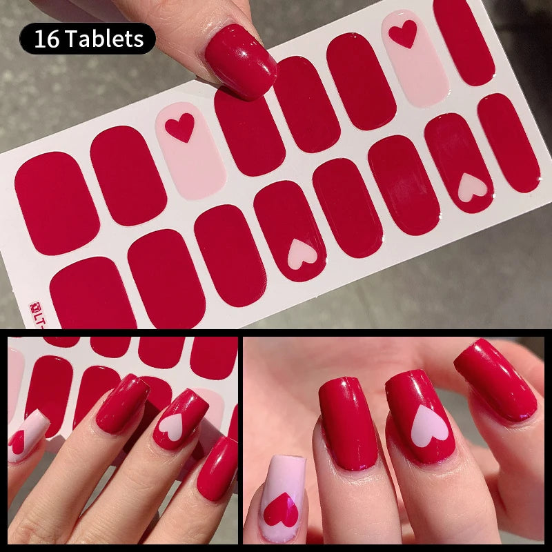 Fullcover Nail Sticker – Modische selbstklebende Nagelfolien mit Glitzer