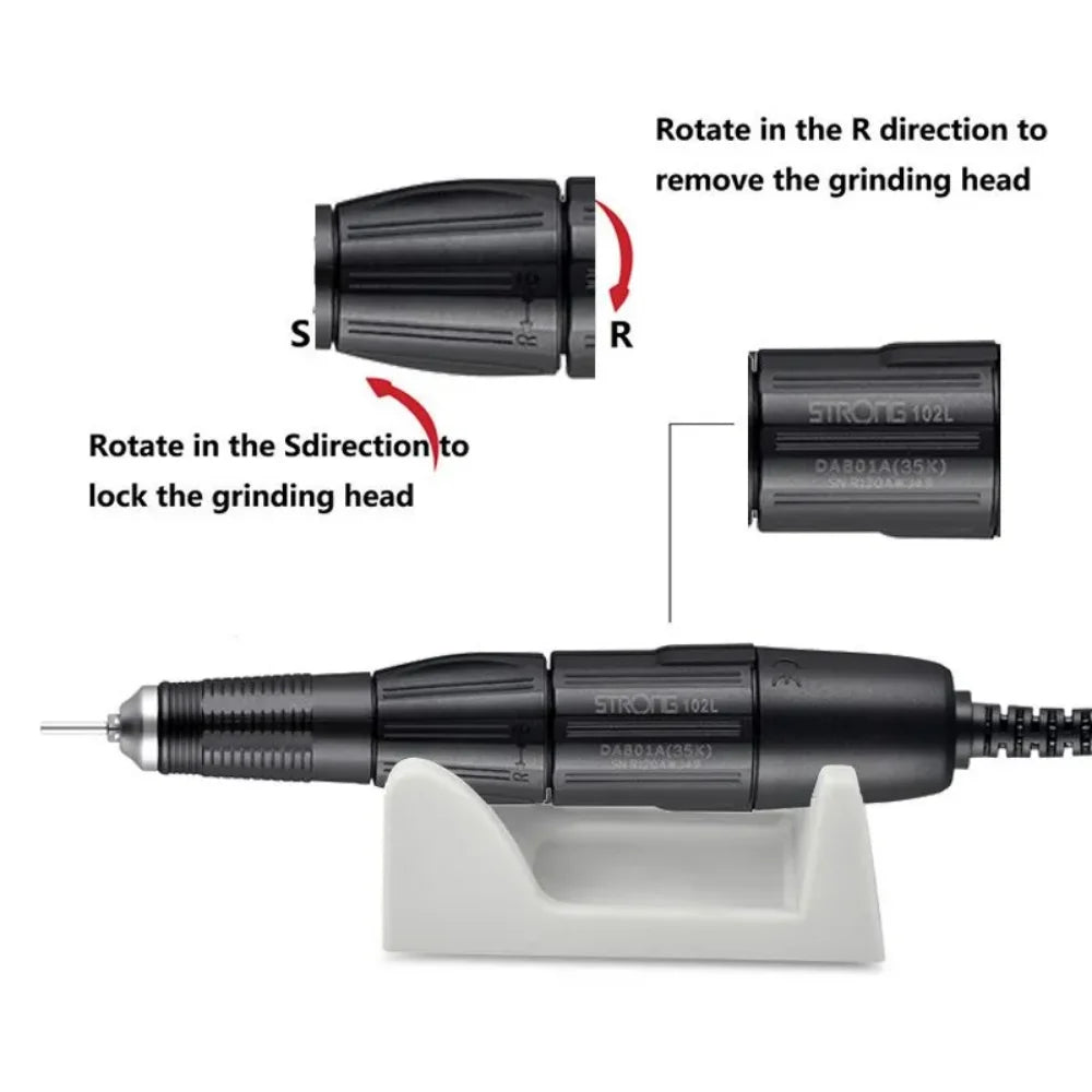 Elektrischer Nagelfräser STRONG 204 + 90 Basis & 102L Handstück – 65W