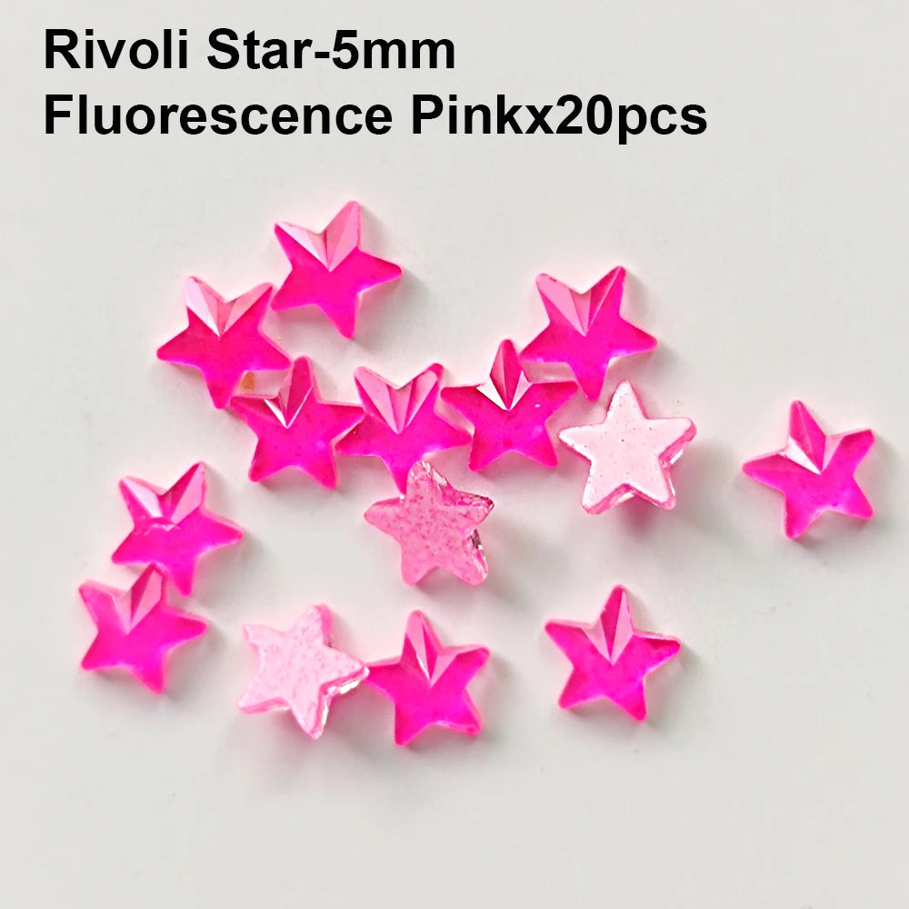 20 Stk Rivoli Stern-Strass – 5 mm Deko-Steine für Nail Art & DIY