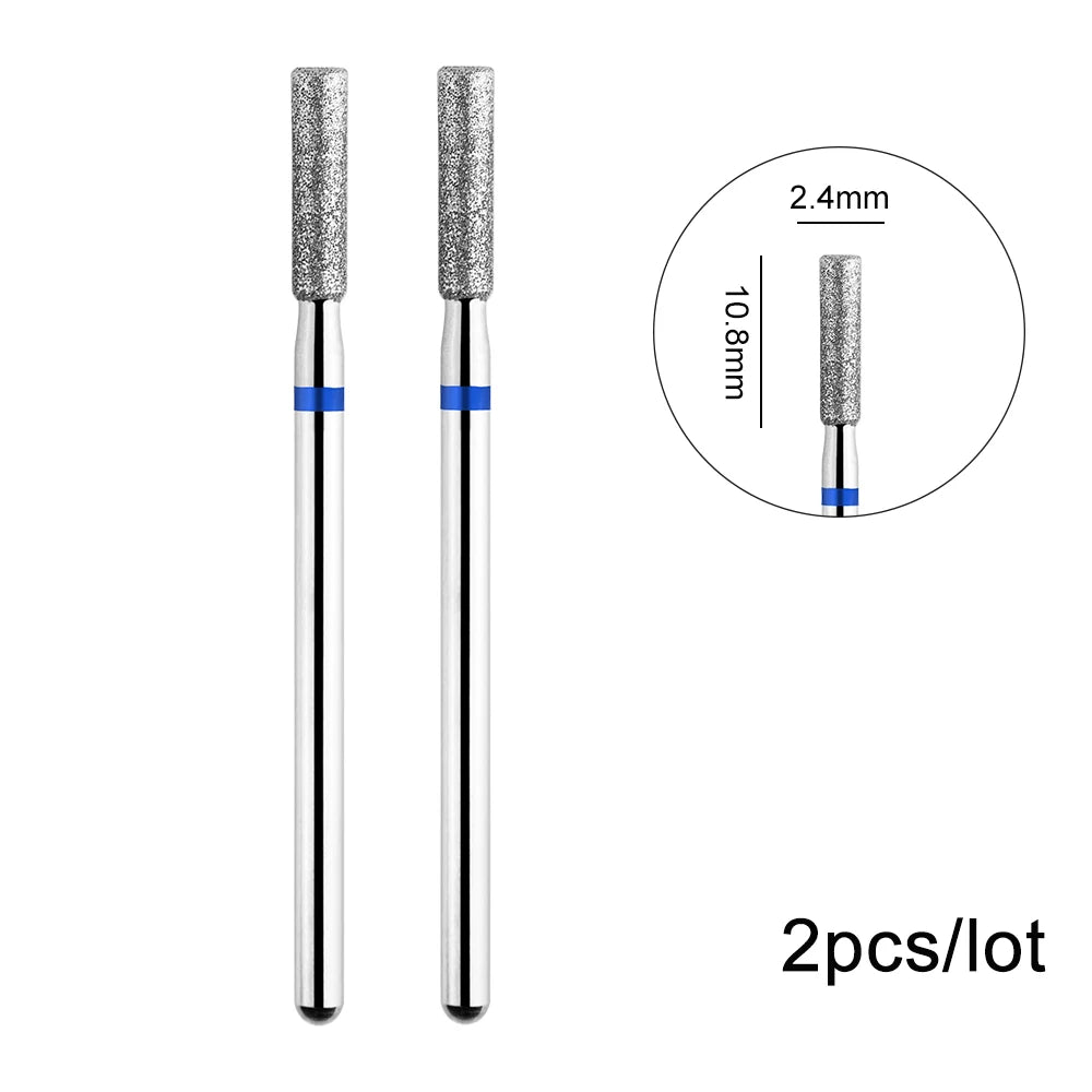2er-Set Diamant-Fräserbits – Flammenform für Nagelhaut & Gellack (3/32", Profi-Qualität)