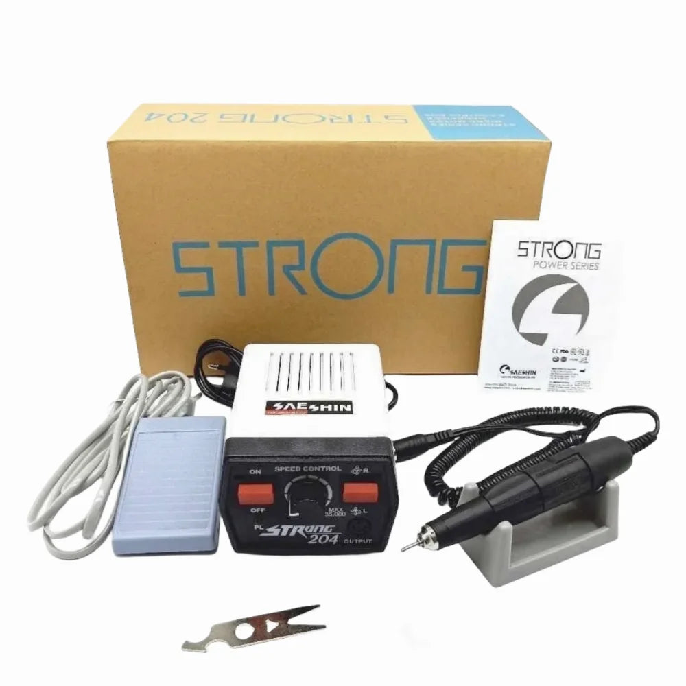 Elektrischer Nagelfräser STRONG 204 + 90 Basis & 102L Handstück – 65W