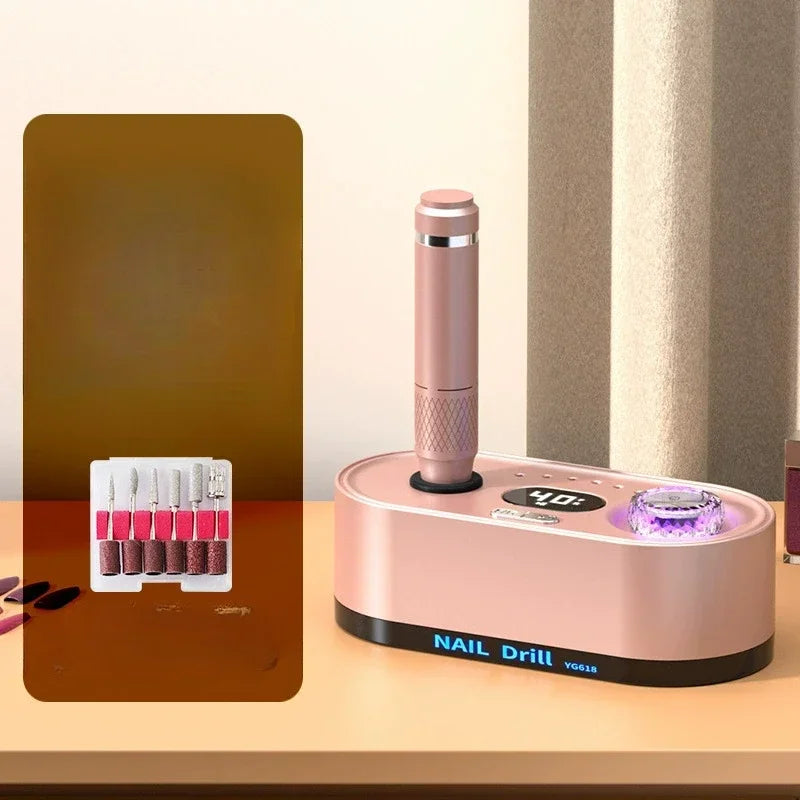 Elektrische Nagelfräse 40.000 U/min mit LCD-Display – Profi Nail Drill Set für Gel & Acryl