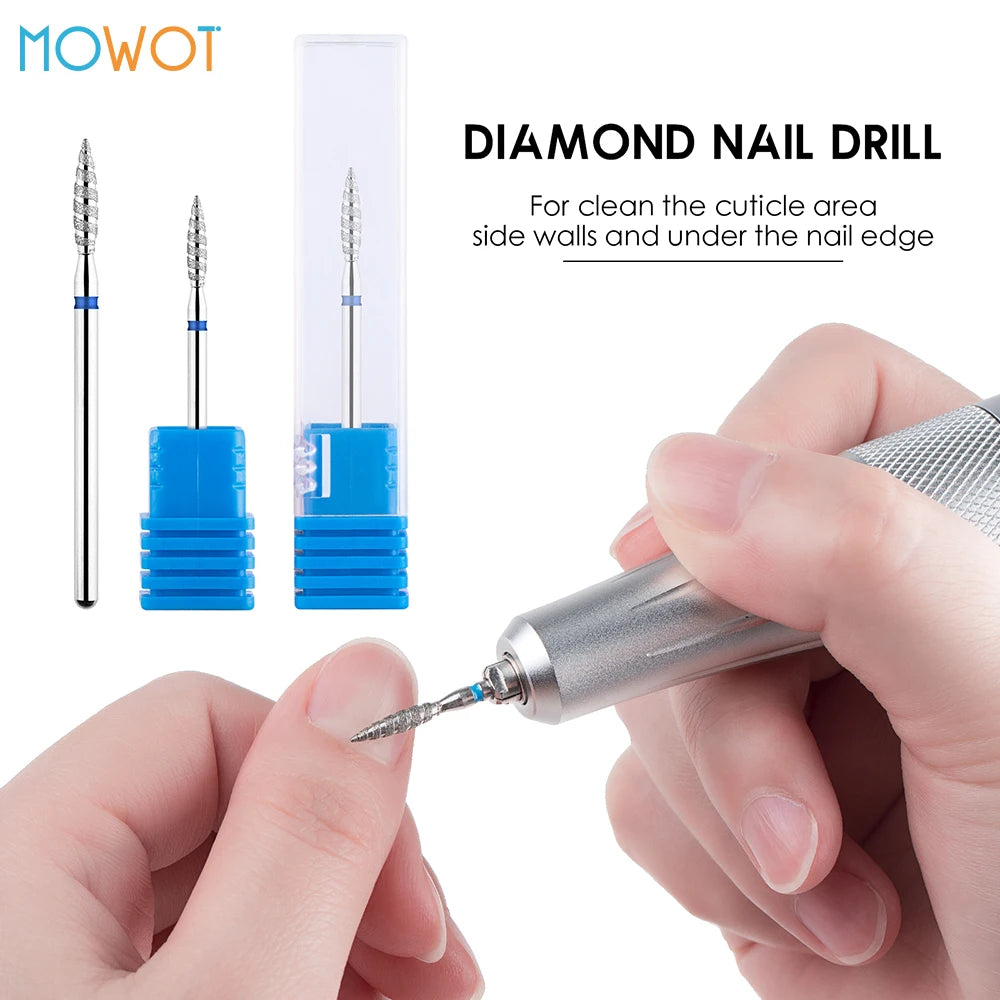 MOWOT Diamant-Fräser – 2er-Set für elektrische Nagelfräser, für Maniküre & Nagelhautpflege
