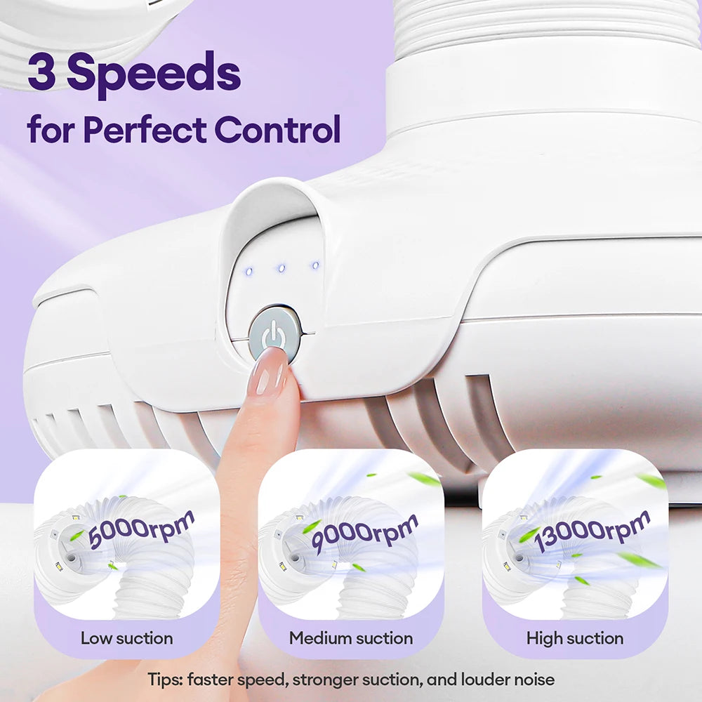 130W Turbo Nagelstaubabsaugung mit 2 Filtern – Bürstenloser Profi Nail Dust Collector für Maniküre & Pediküre