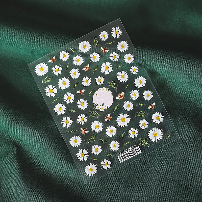 Sonnenblumen Nail Sticker – 3D Sommerblumen für kreative Nailart