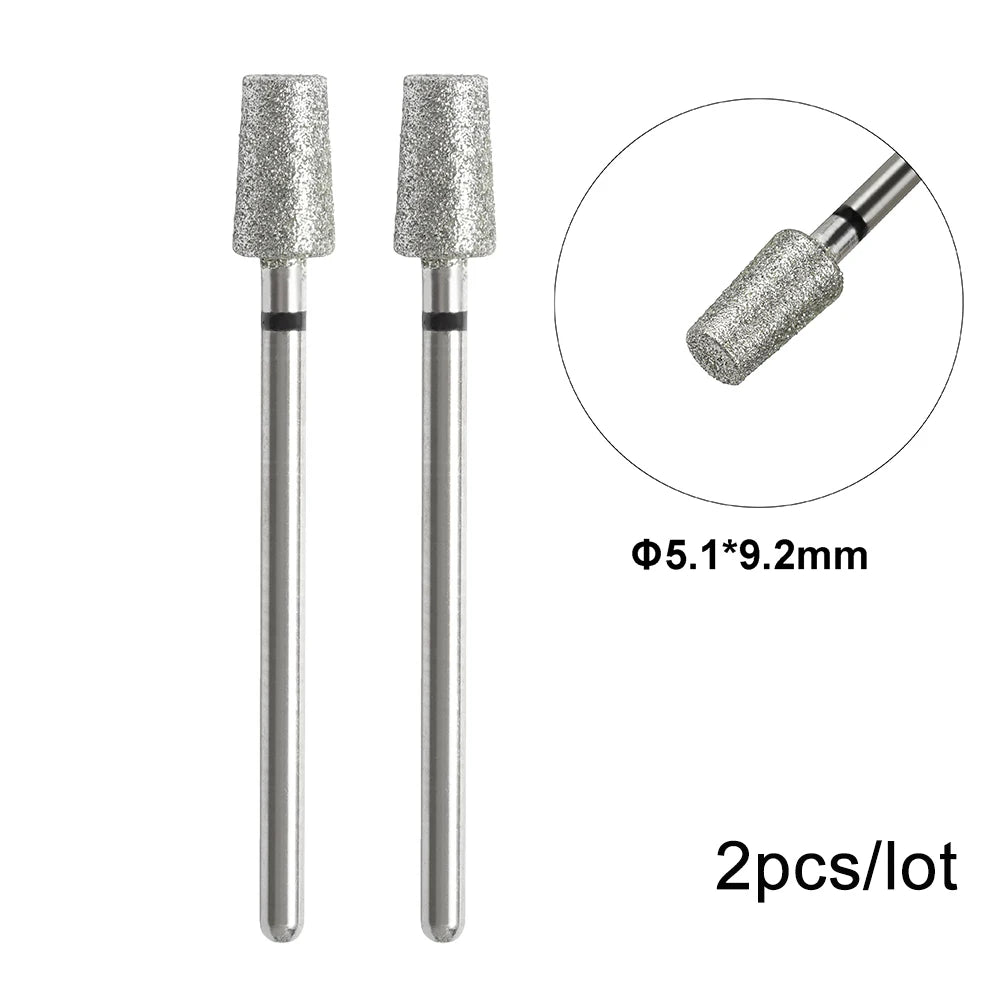 2er-Set Diamant-Fräserbits – Flammenform für Nagelhaut & Gellack (3/32", Profi-Qualität)