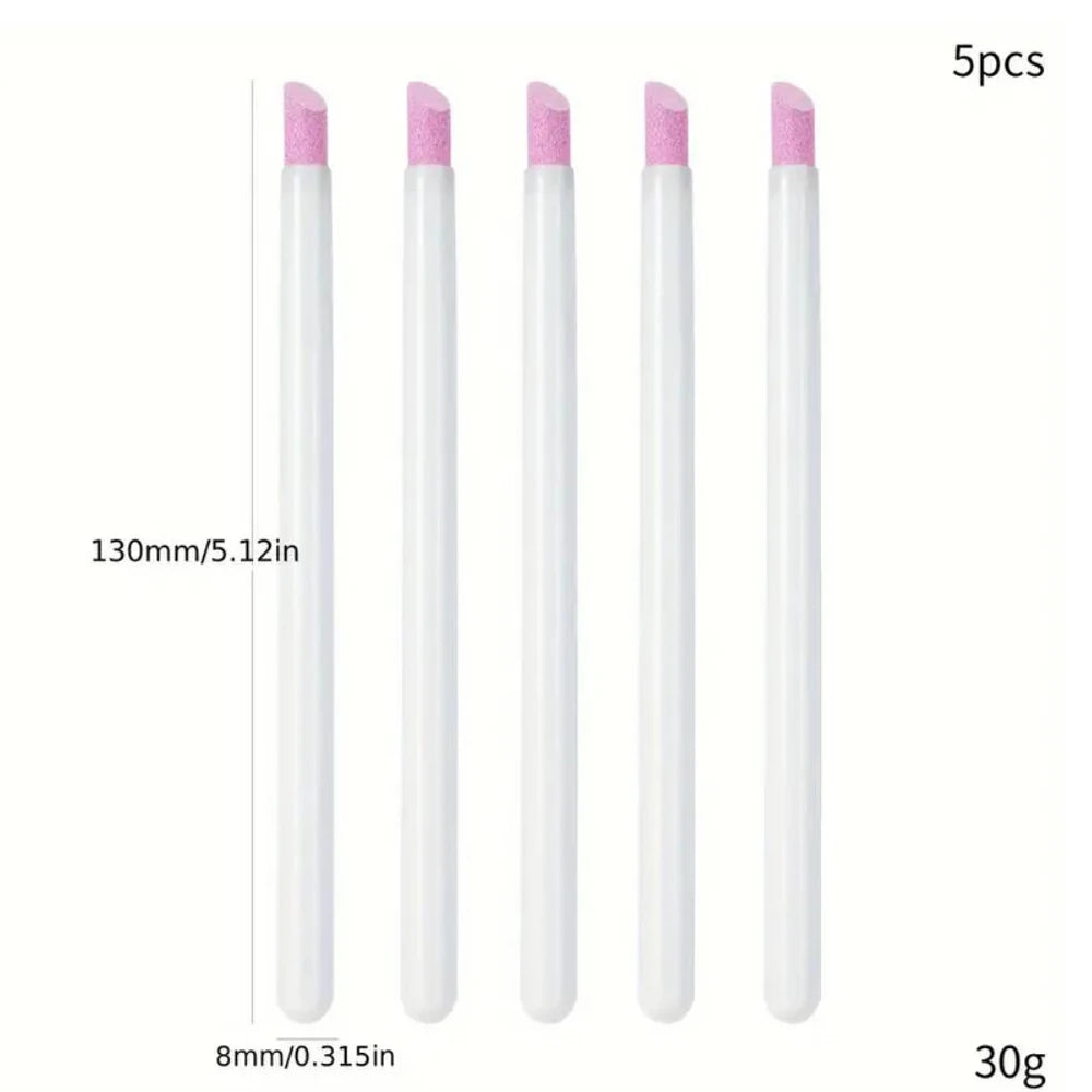 5er-Set Nail Art Liner Pinsel – Rosa, ultrafein für French & Linien (7/10/12/15/20mm)