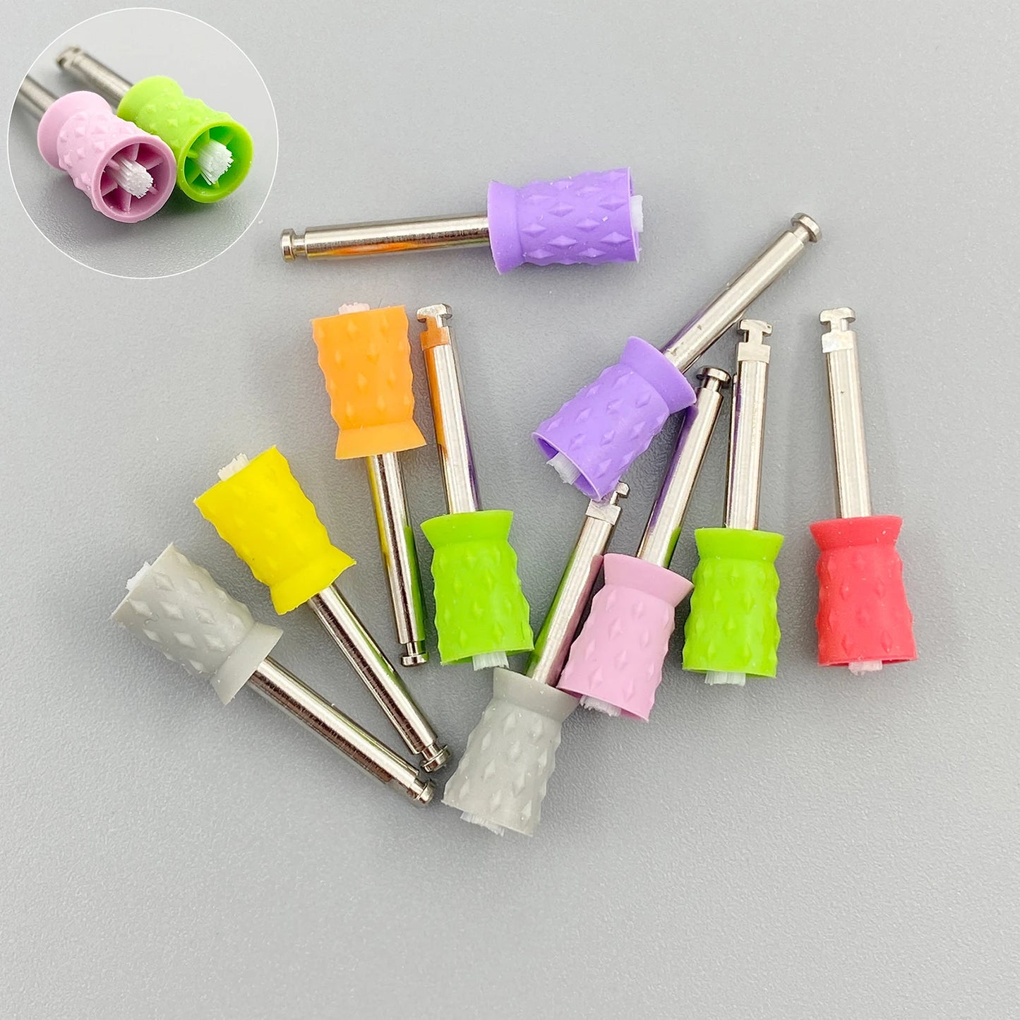 WELLCK Silikon-Polieraufsätze – 10/12 Stück Set für E-Feile, Politur & Finish (Nail & Dental Art)