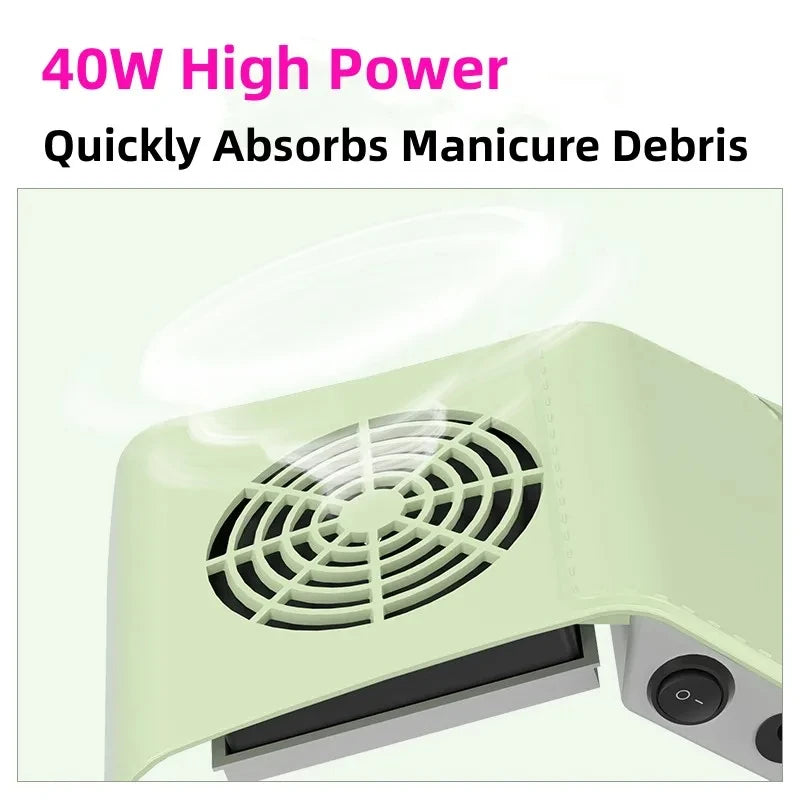 80W Nagelstaubabsauger mit 2 Ventilatoren & HEPA-Filter – Profi-Sauger für Studio & Zuhause