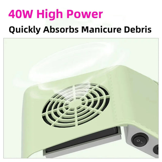 80W Nagelstaubabsauger mit 2 Ventilatoren & HEPA-Filter – Profi-Sauger für Studio & Zuhause