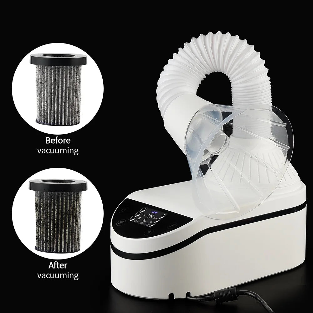 Nail Dust Collector mit flexiblem Schlauch – Profi Staubabsaugung für Maniküre, 320 W, Touchscreen