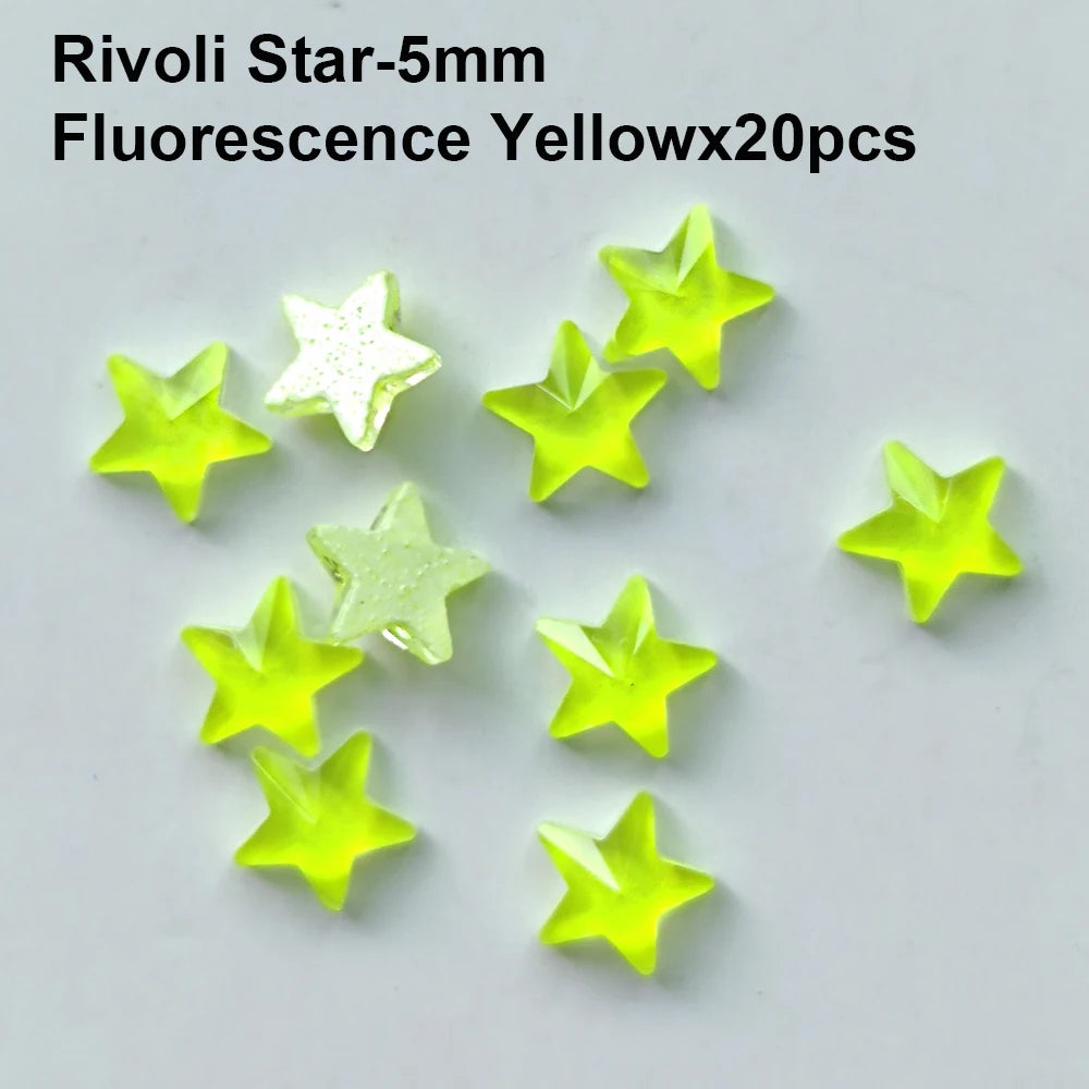 20 Stk Rivoli Stern-Strass – 5 mm Deko-Steine für Nail Art & DIY