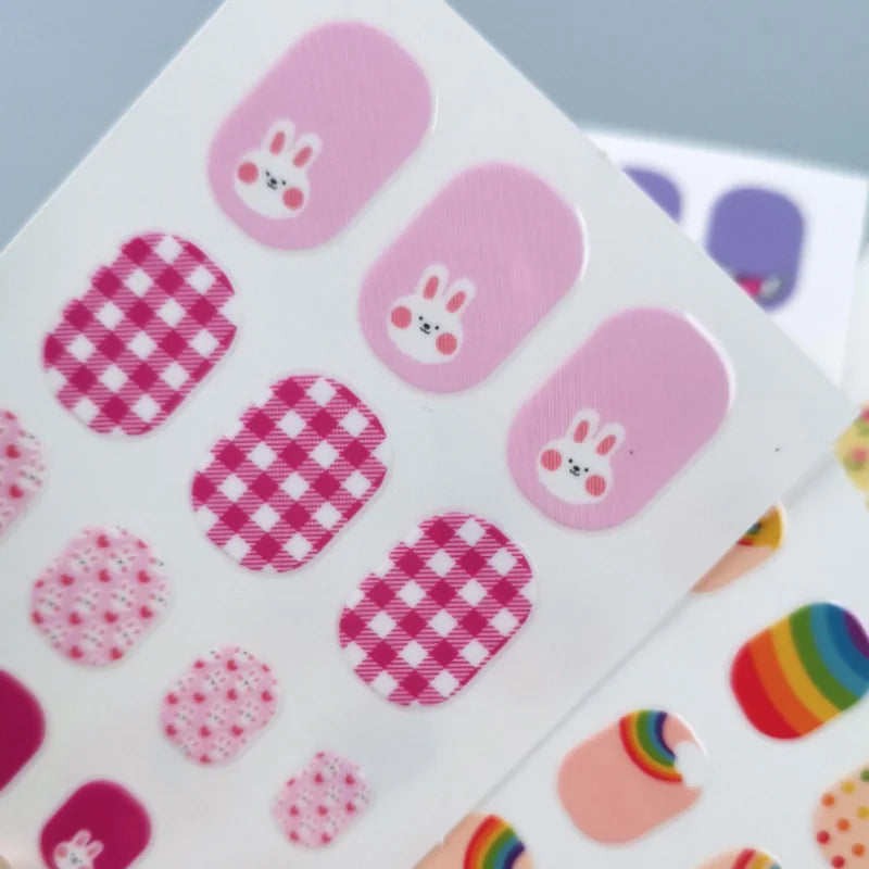 Little Princess Girls Nail Stickers Children DIY Cute Cartoon Animal Nail Decals Kids Manicure Polish Wrap Decors uñas postizas