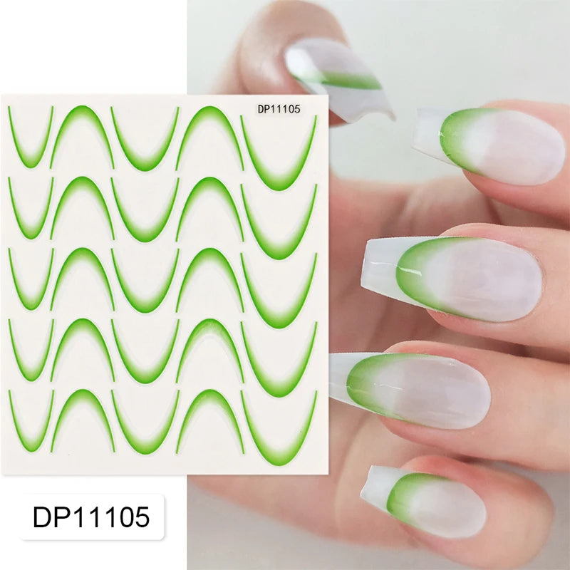 3D Schleifen Nagelsticker – Elegante Gold- & Farbbögen für French & Sommerdesigns