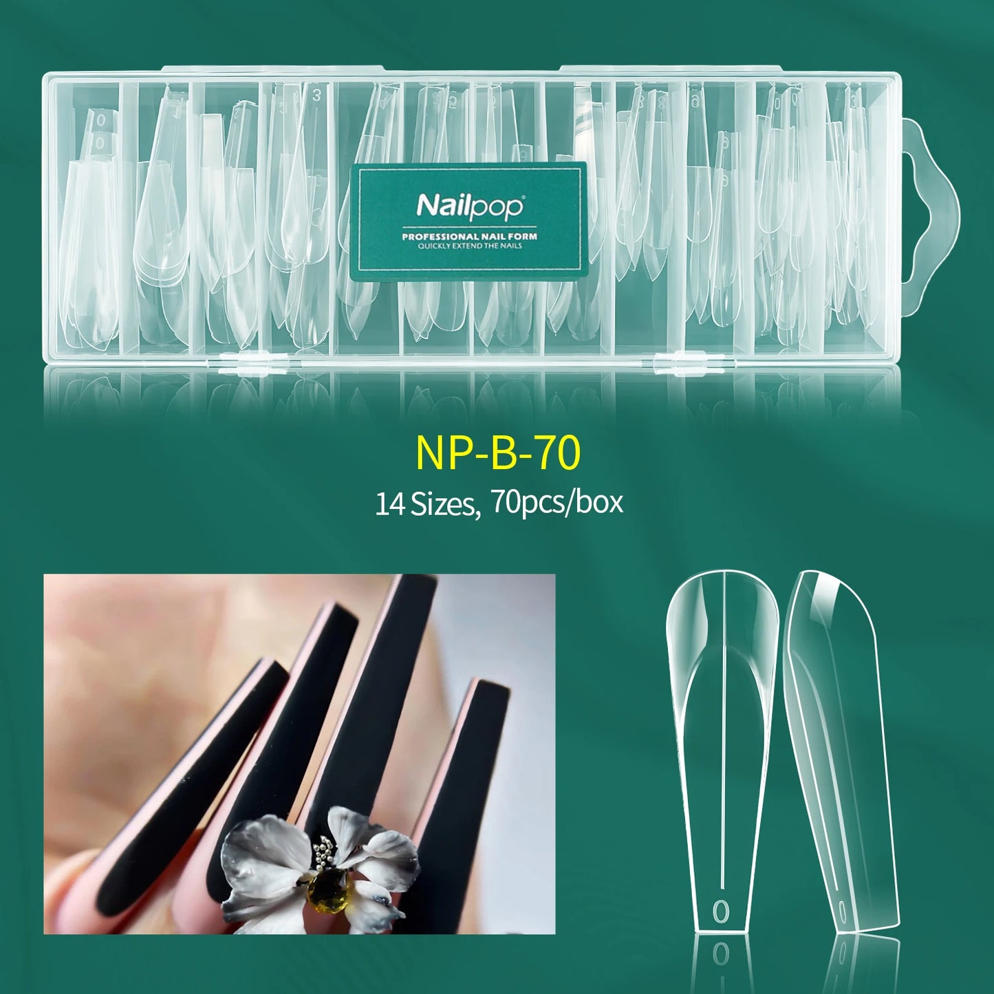 Dual Form Tips – 120 Stück | Wiederverwendbare Press-On Schablonen für Acryl/Polygel mit Nummerierung (14 Größen)