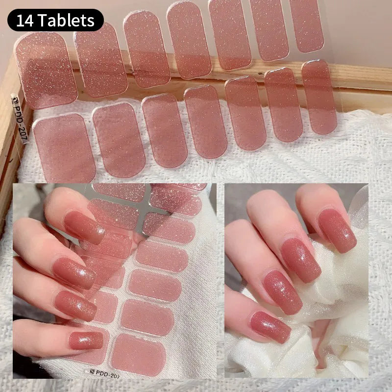 Fullcover Nail Sticker – Modische selbstklebende Nagelfolien mit Glitzer 2.