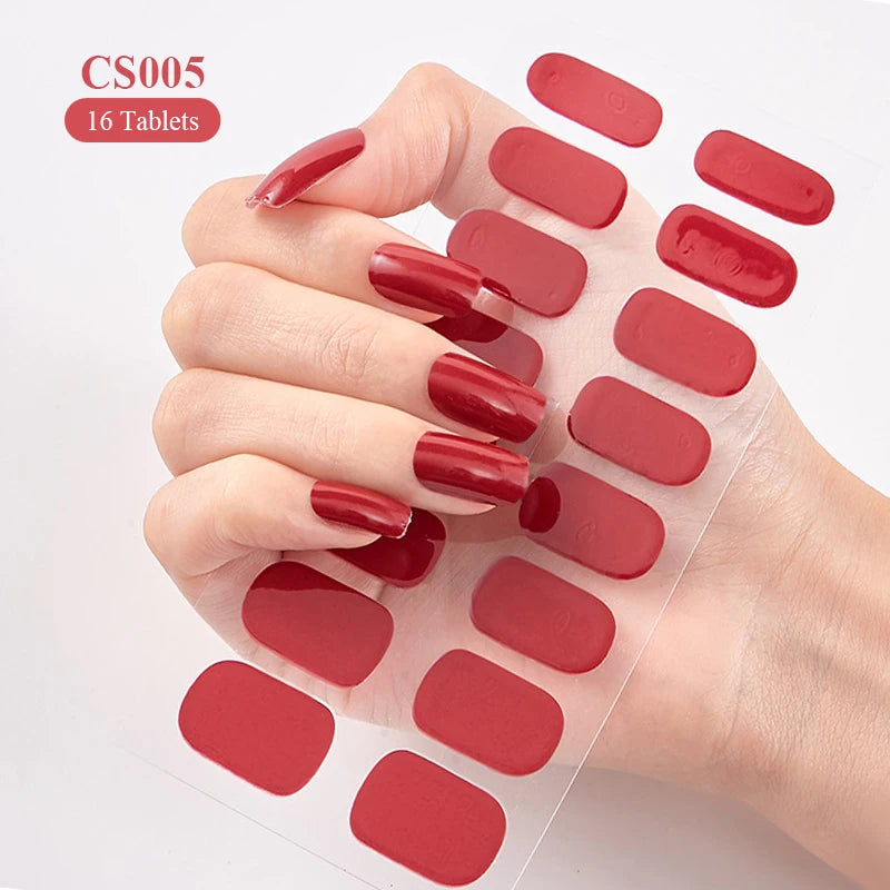 Fullcover Nail Sticker – Modische selbstklebende Nagelfolien mit Glitzer
