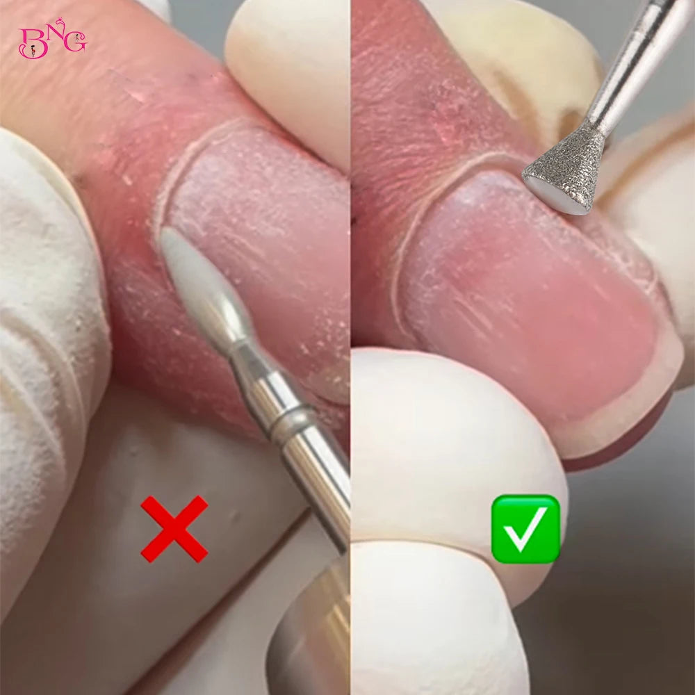 BMG Diamant-Fräser – 2er-Set, Kugelkopf für Nagelhaut & Russian Maniküre