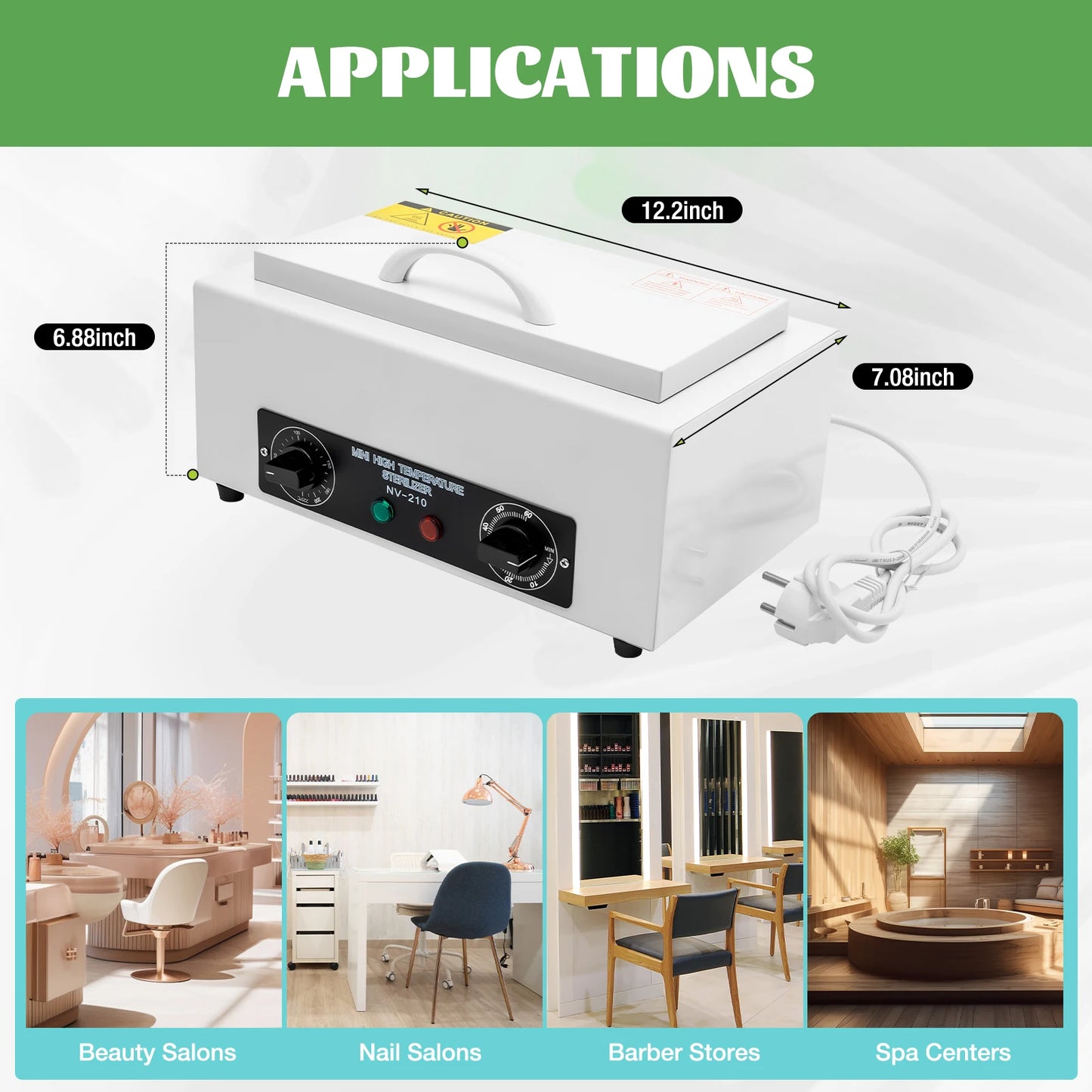 Heißluft-Sterilisator 300W – 50–220 °C | Für Nagelstudio & Kosmetik