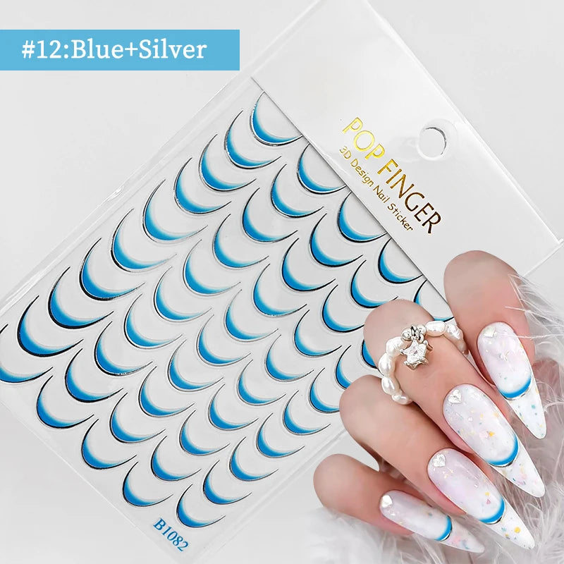 3D Schleifen Nagelsticker – Elegante Gold- & Farbbögen für French & Sommerdesigns
