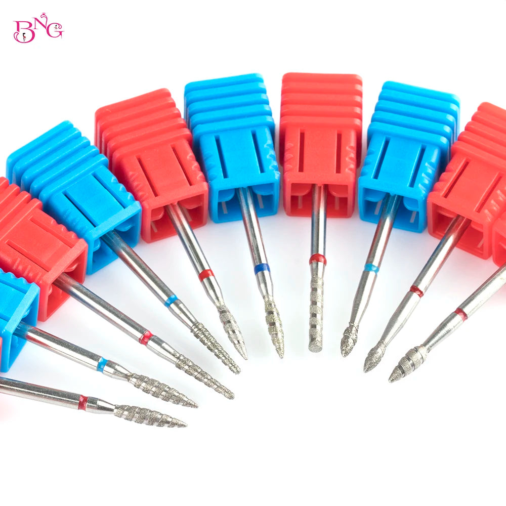2er-Set Diamant-Fräserbits – Flammenform für Nagelhaut & Gellack (3/32", Profi-Qualität)