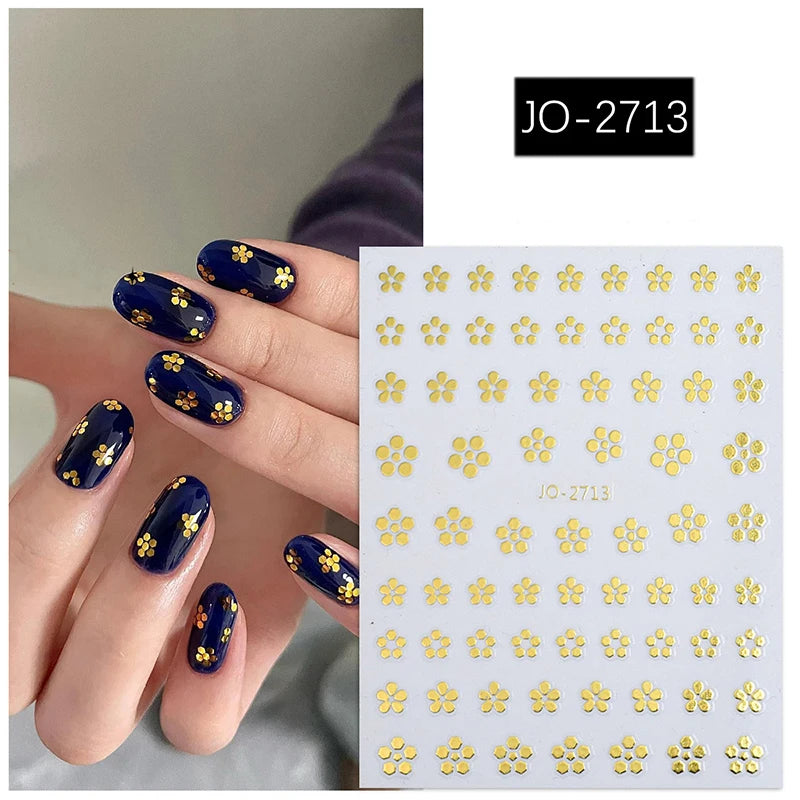 3d Nail Art Stickers Purple Lavenders Bunch Flowers Girls Rabbits Butterflys Decals For Nails Tips Decorations Manicures