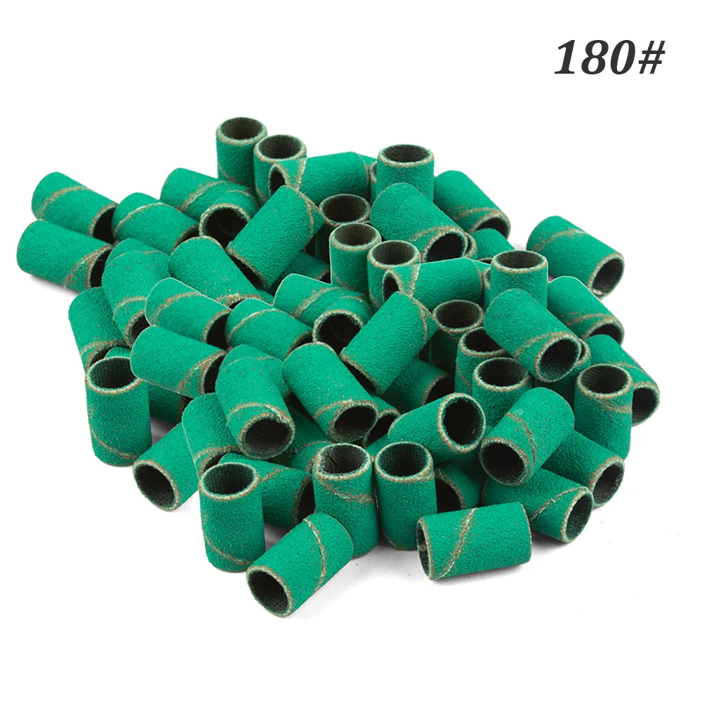 500 Stück Schleifhülsen Set – 80/120/180/240 Grit für Maniküre, Nagelfräser & Gelentfernung
